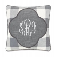 Eastern Accents Hampshire Duvall Slate Monogrammed Throw Pillow EAN6351